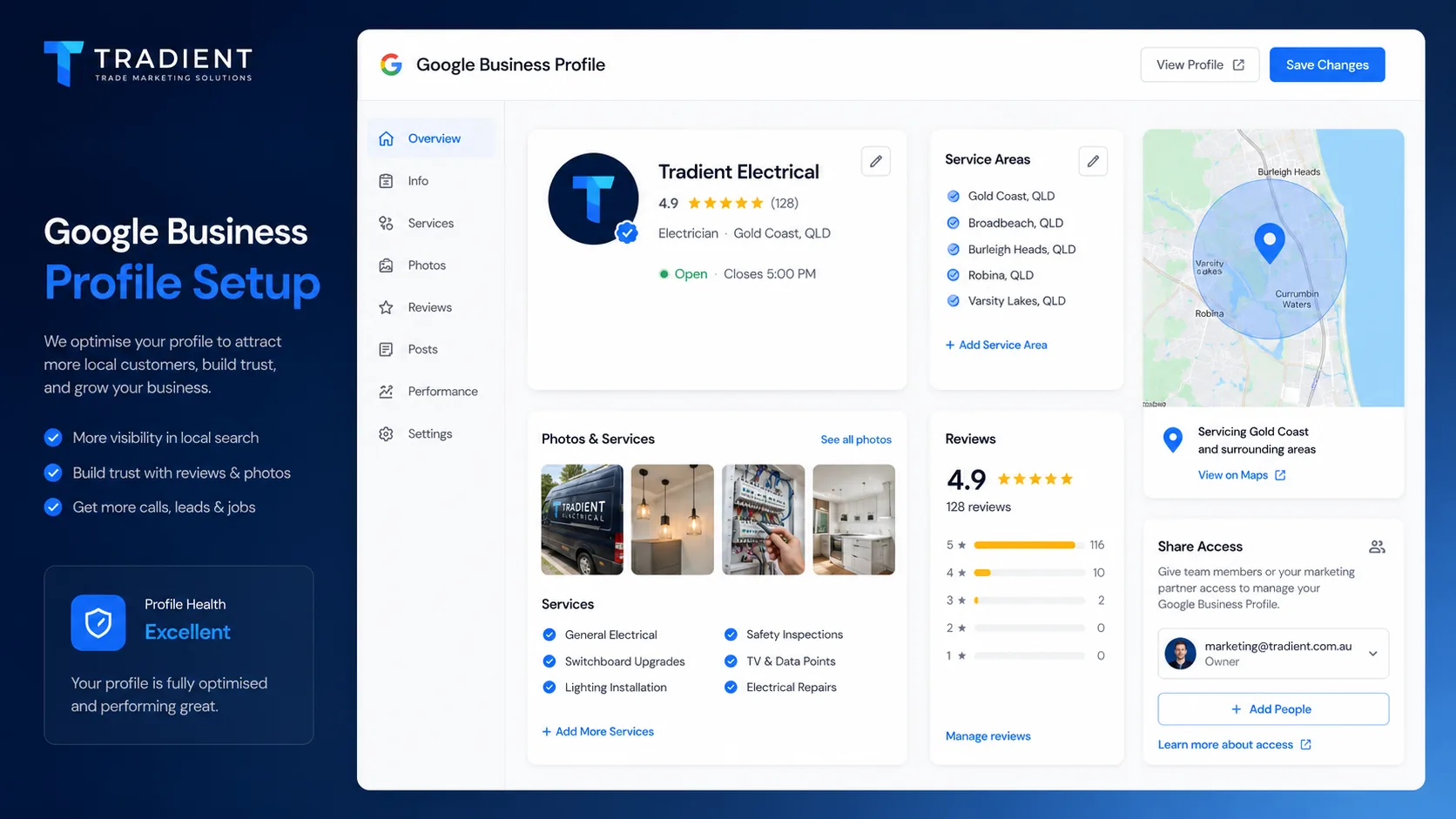 Google Business Profile setup dashboard