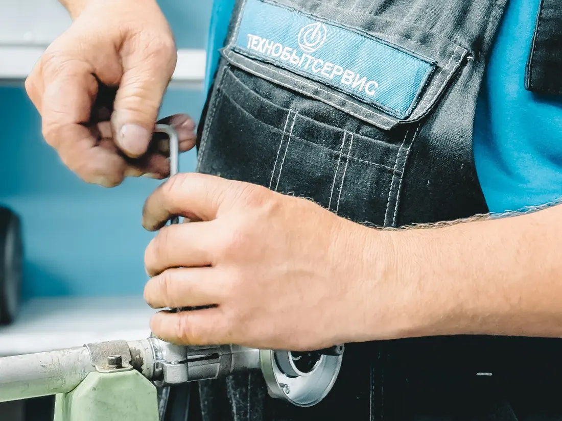 Plumber fitting a valve with a hex key